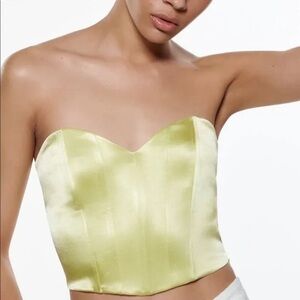 Zara Satin Effect Corset Style Crop Top - Ref. 3067/098/520